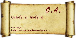 Orbán Abád névjegykártya